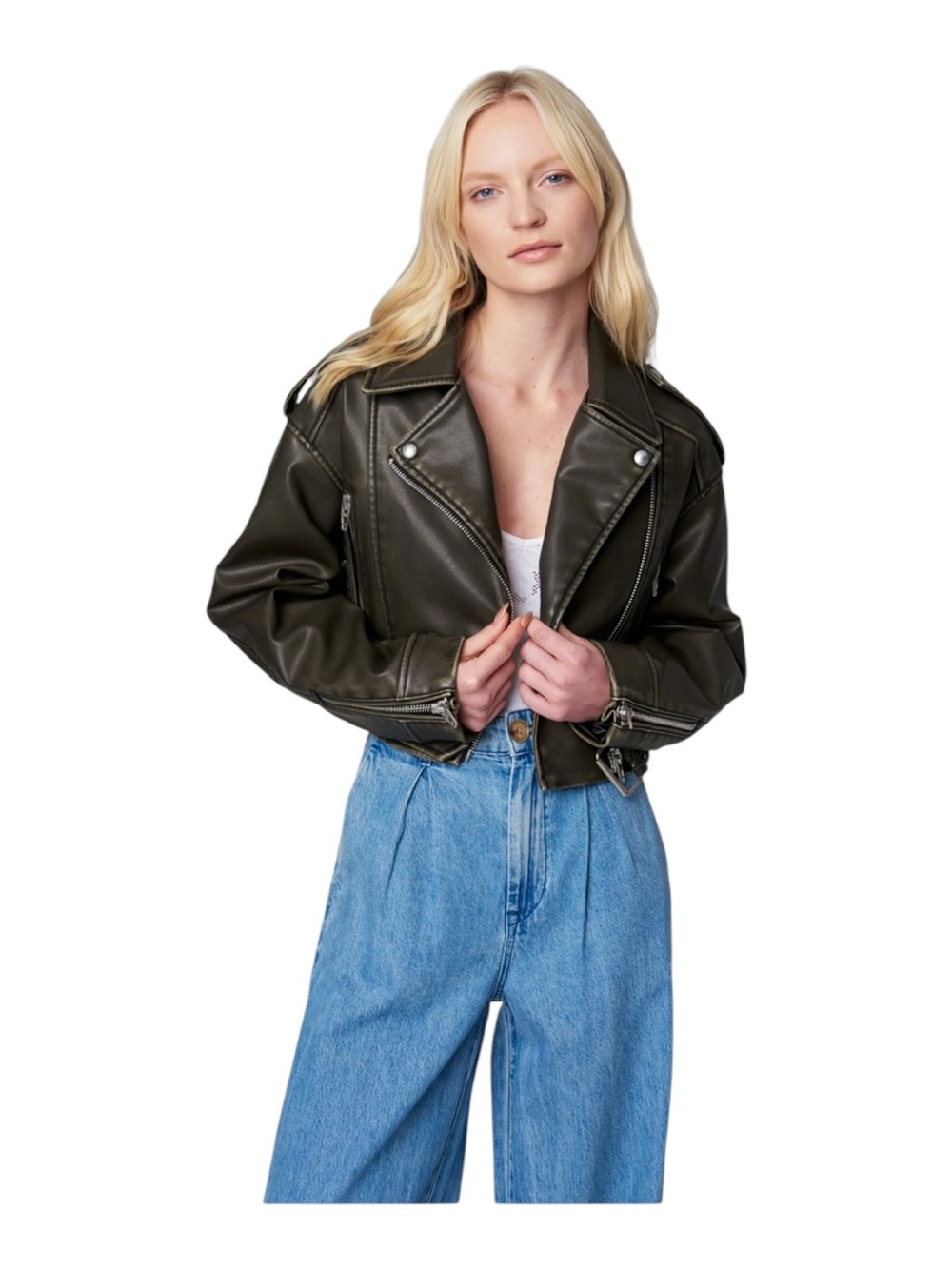 Blank NYC Ride Off Vegan Leather Jacket Size Medium